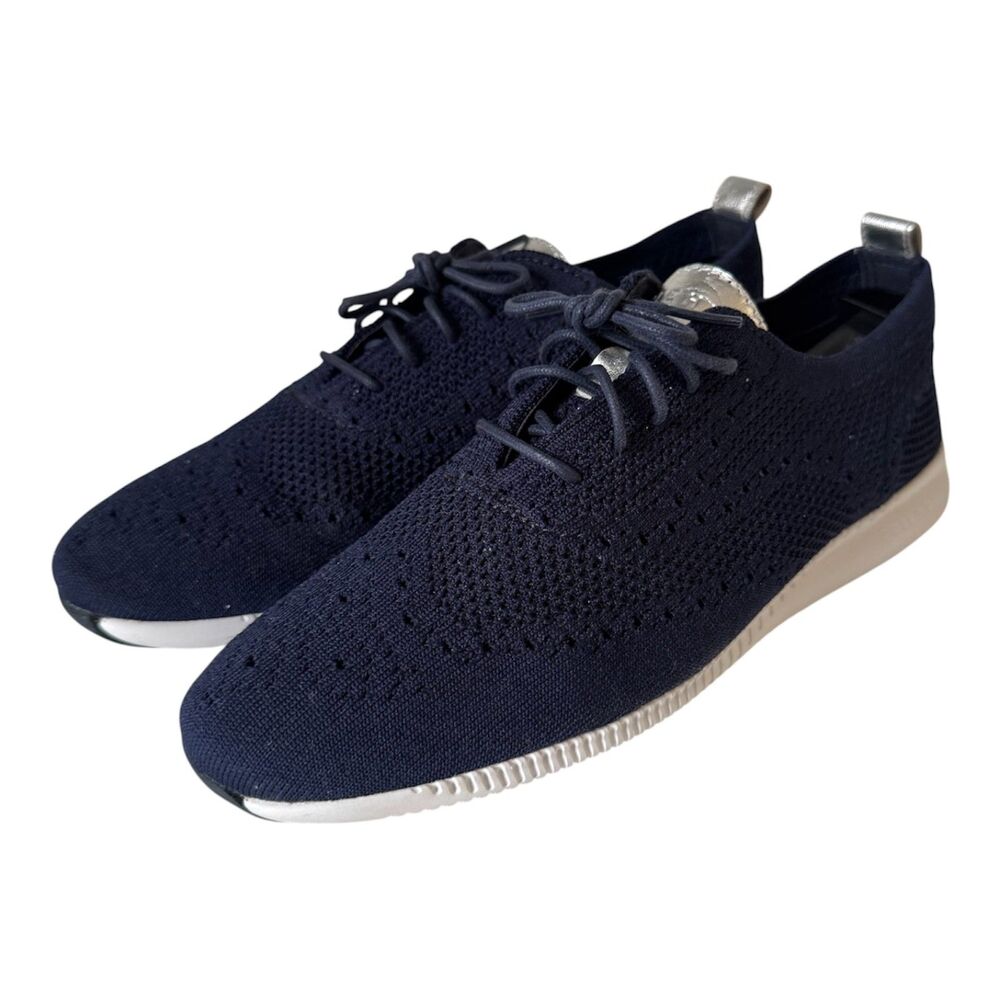 Cole Haan 2.ZeroGrand Stitchlite Navy Knit Oxford Sneakers Womens 10 B EUC